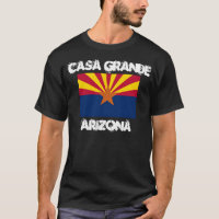 Casas grandiosos, arizona com a bandeira do estado