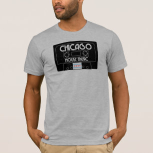 T-shirt Cassete   Chicago House Music   Bandeira de Chicag