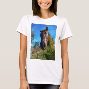 T-shirt Castanho e Creme Corante Canto Azul