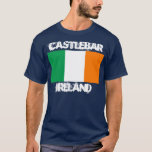 T-shirt Castlebar, Irlanda, com pavilhão irlandês<br><div class="desc">Castlebar,  Irlanda,  com pavilhão irlandês</div>