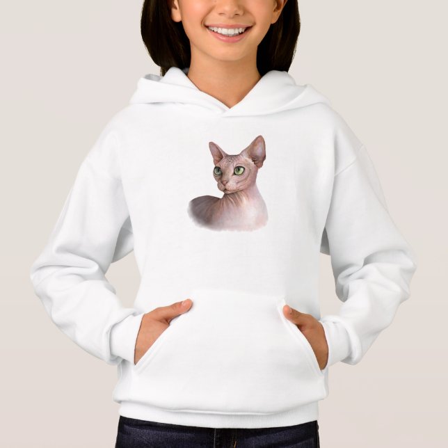 T-shirt Cat 578 Sphynx white background (Frente)