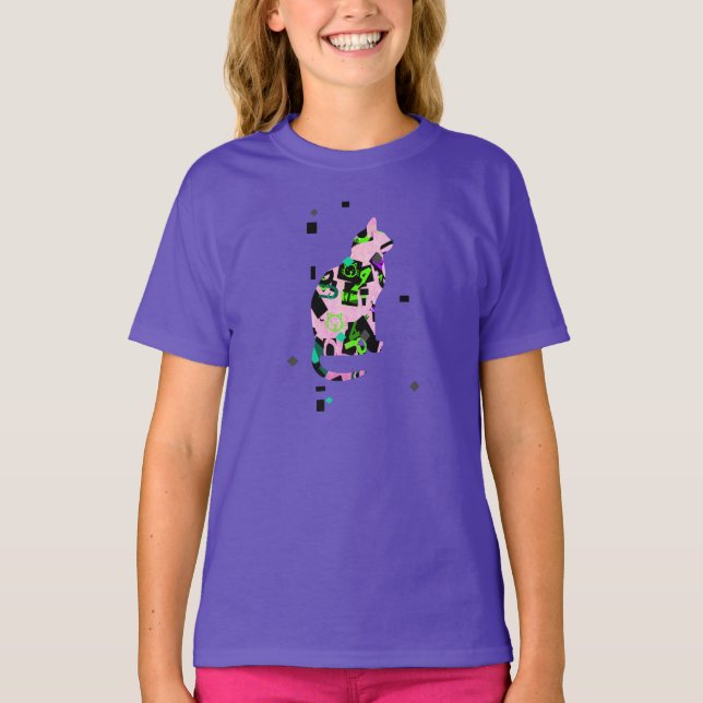 T-shirt Cat em pink (Frente)