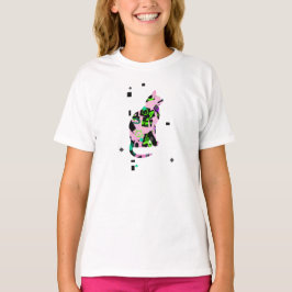 T-shirt Cat em pink