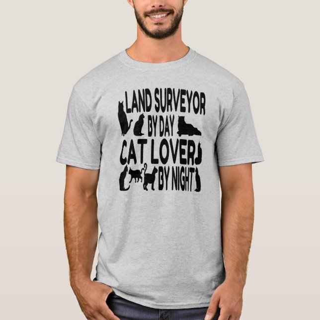 T-shirt Cat Lover Land Surveyor (Frente)