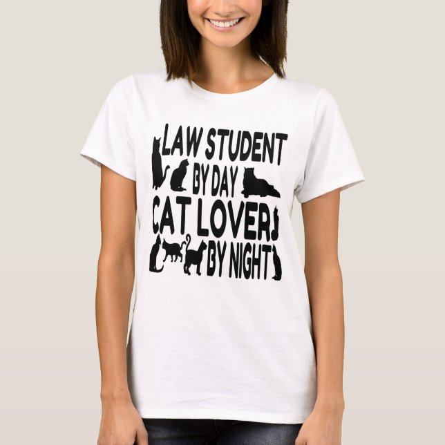 T-shirt Cat Lover Law Student (Frente)