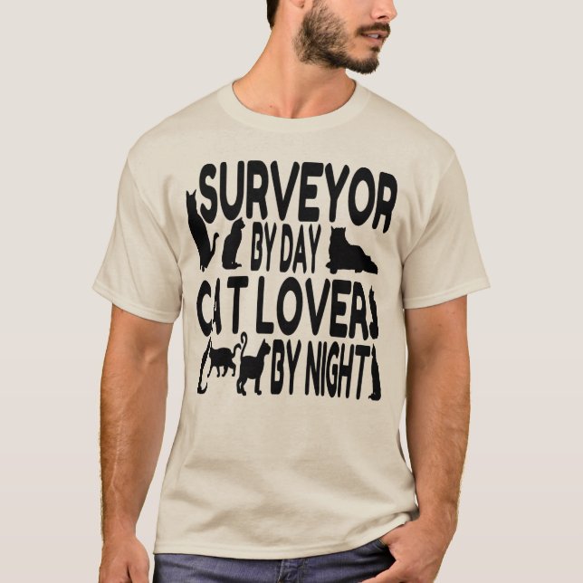 T-shirt Cat Lover Surveyor (Frente)