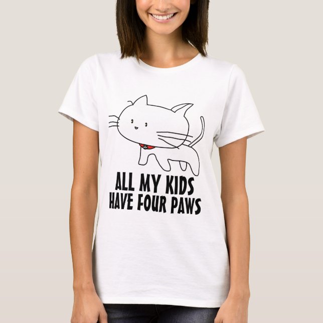 T-shirt Cat Mãe T-shirts. Engraçado e bonito (Frente)