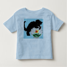 T-SHIRT CAT TENTANDO ENTRAR NA NAVE DE PEIXE