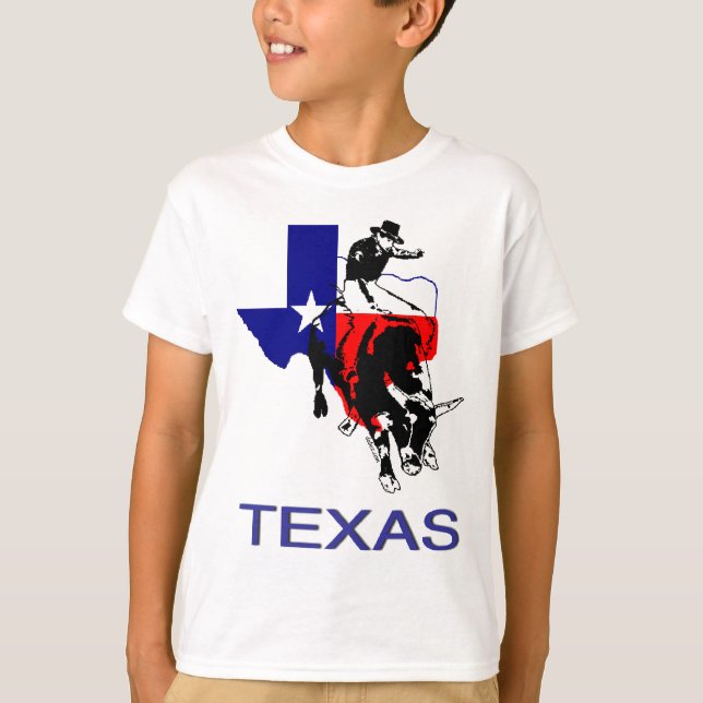 T-shirt Cavaleiro de Bull do rodeio do estado do Texas (Frente)
