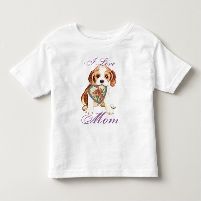 T-shirt Cavalier Heart Mãe (Frente)