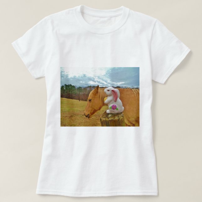 T-shirt Cavalo Amarelo, Coelho Primavera (Frente do Design)