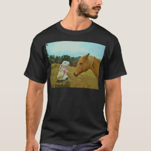 T-shirt Cavalo Amarelo Louro e Coelhinho da Páscoa