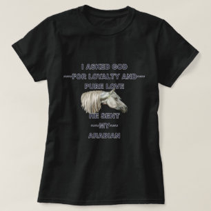 T-shirt Cavalo Árabe Cinza