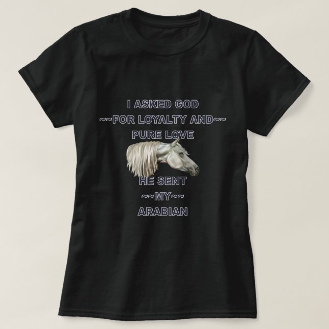 T-shirt Cavalo Árabe Cinza (Frente do Design)