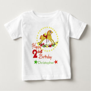 T-shirt Cavalo de balanço do segundo aniversário