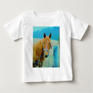 T-shirt Cavalo de cor azul Denim
