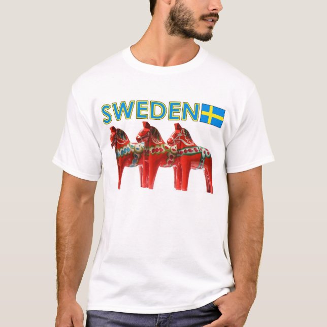 T-shirt Cavalo de Dala da suecia (Frente)
