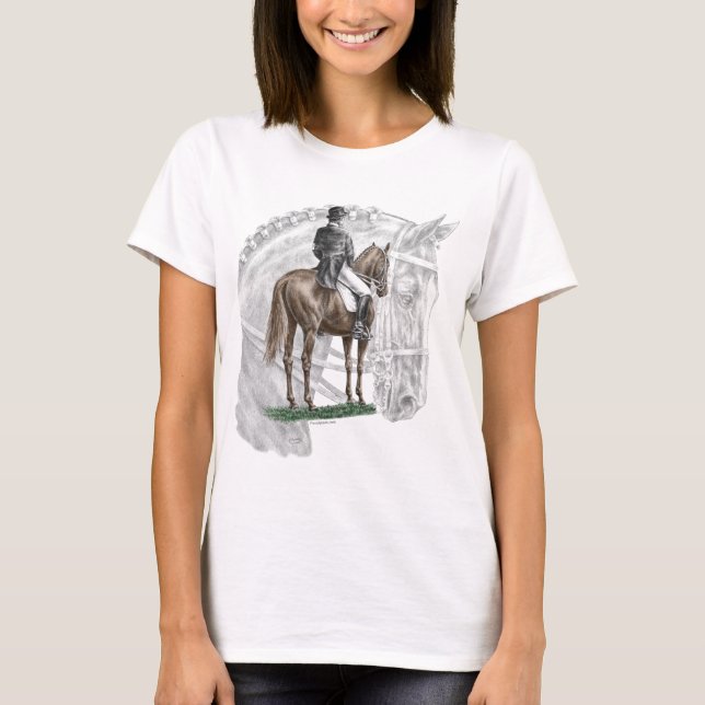 T-shirt Cavalo de Dressagem de XHalt-Salute (Frente)