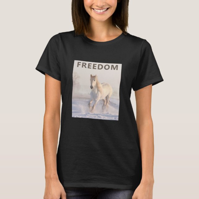 T-Shirt Cavalo de Liberdade (escuro) (Frente)