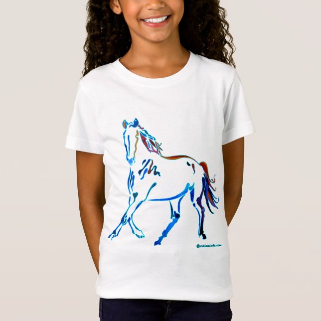 T-shirt Cavalo de muitas cores (Frente)