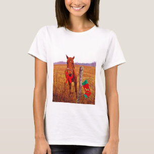 T-shirt Cavalo de Natal com arco e estocagem