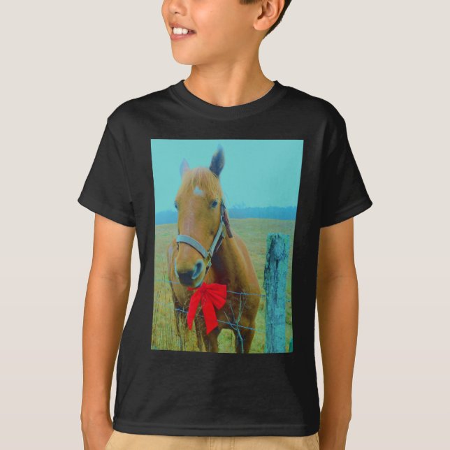 T-shirt Cavalo de Natal retrô (Frente)