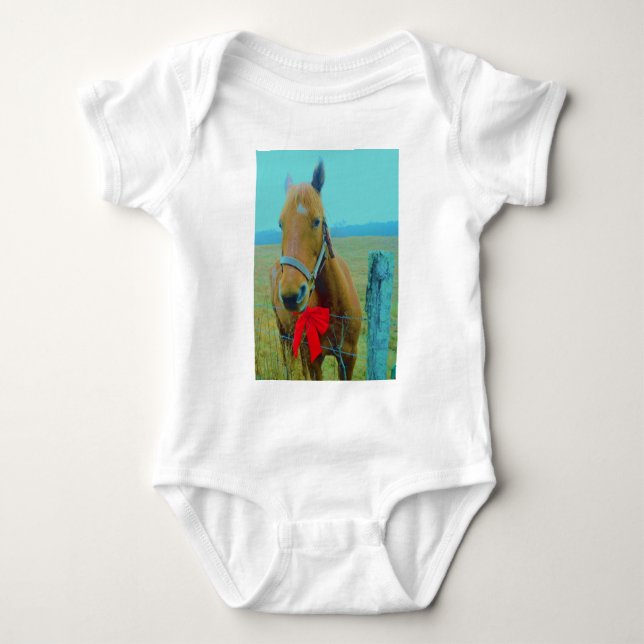 T-shirt Cavalo de Natal retrô (Frente)