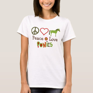T-Shirt Cavalo de Pôs de Amor da Paz