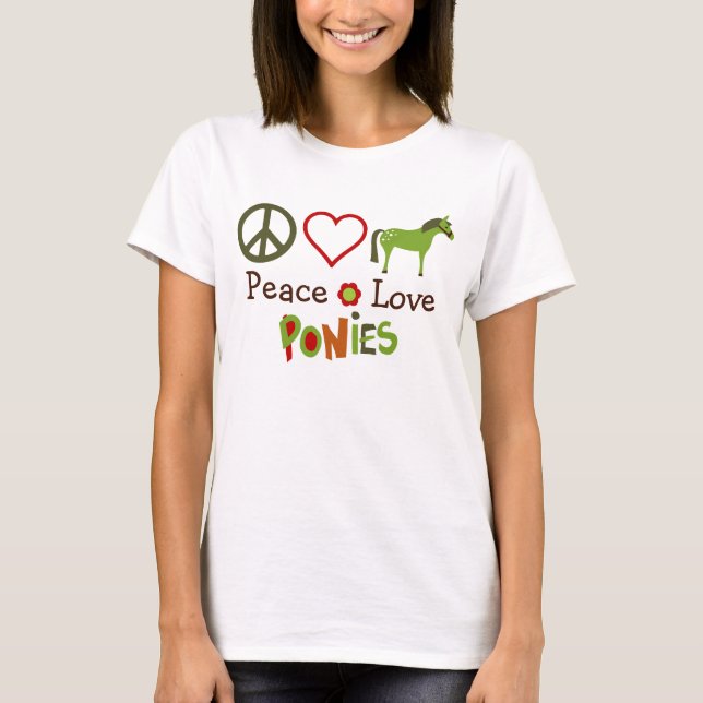 T-Shirt Cavalo de Pôs de Amor da Paz (Frente)