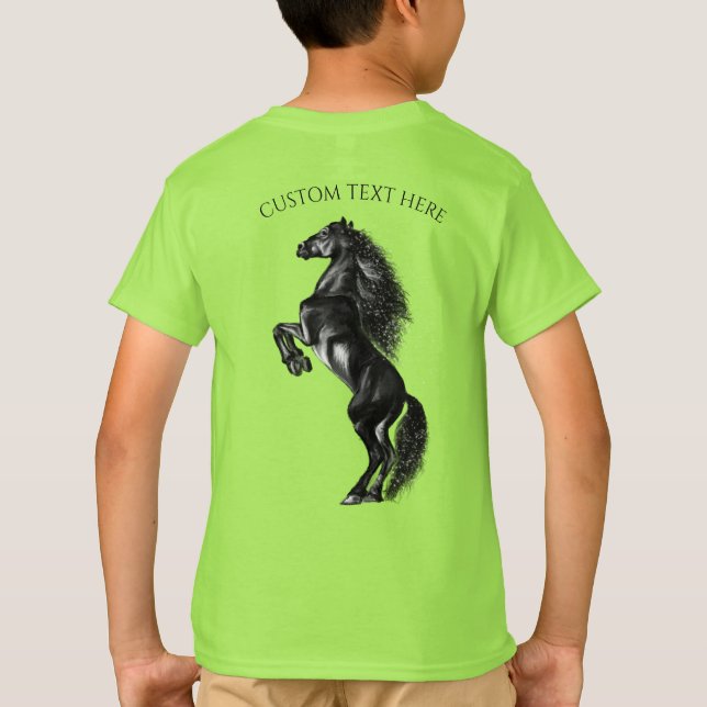 T-Shirt Cavalo Direto com Texto Personalizado (Verso)