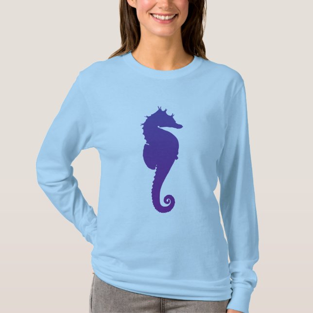 T-shirt Cavalo do Mar Mágico Roxo (Frente)