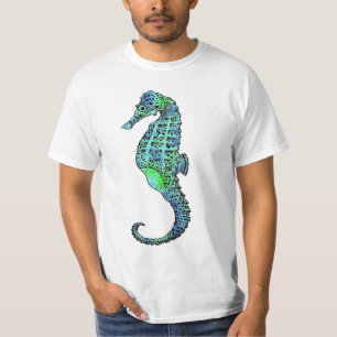 T-shirt Cavalo Do Mar Roxo Azul Em Qualquer Cor Que Você Q