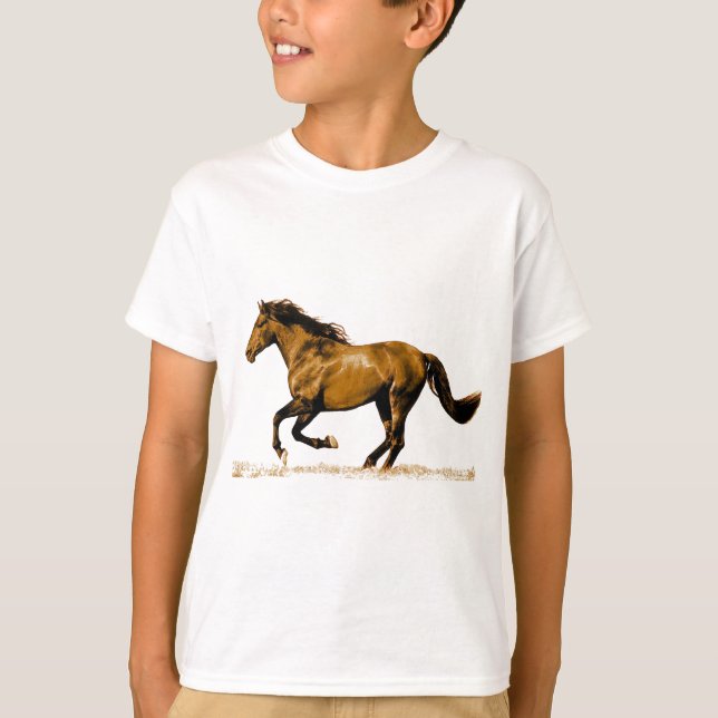 T-shirt Cavalo em Execução (Frente)