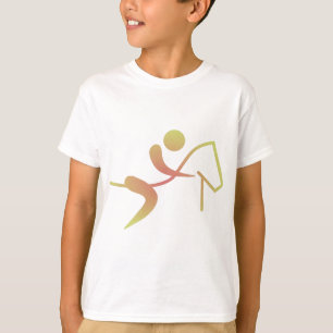 T-shirt Cavalo equestre do ícone da chama da equitação