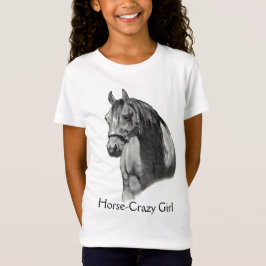 T-SHIRT CAVALO: LÁPIS: HORSE-CRAZY: MENINA