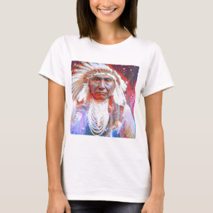 T-shirt Cavalo Louco Americano Nativo