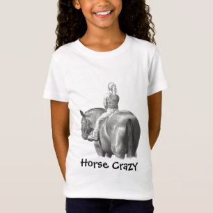 T-SHIRT CAVALO LOUCO: CAMISA: MENINA: LÁPIS, HORSEBACK