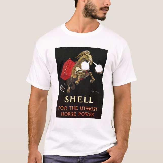 T-shirt Cavalo mecânico com Shell Oil (Frente)
