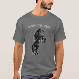 T-Shirt Cavalo Mustang com Texto Personalizado