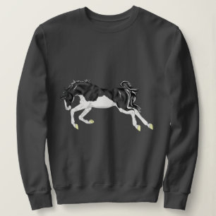 T-shirt Cavalo Overo com Salpicos Preto e Branco