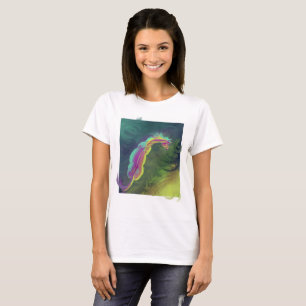 T-shirt Cavalo Painterly que olha na piscina