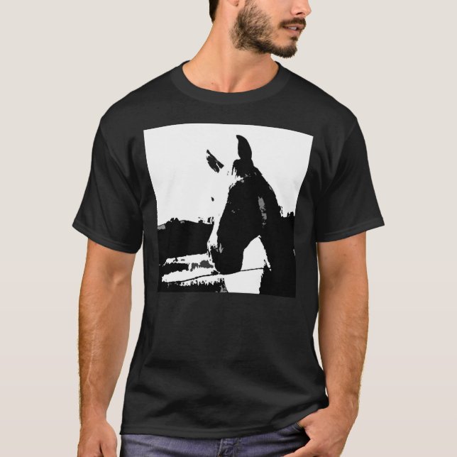 T-shirt Cavalo Preto e Branco (Frente)