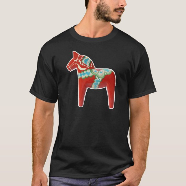 T-shirt Cavalo vermelho de Dala do sueco (Frente)
