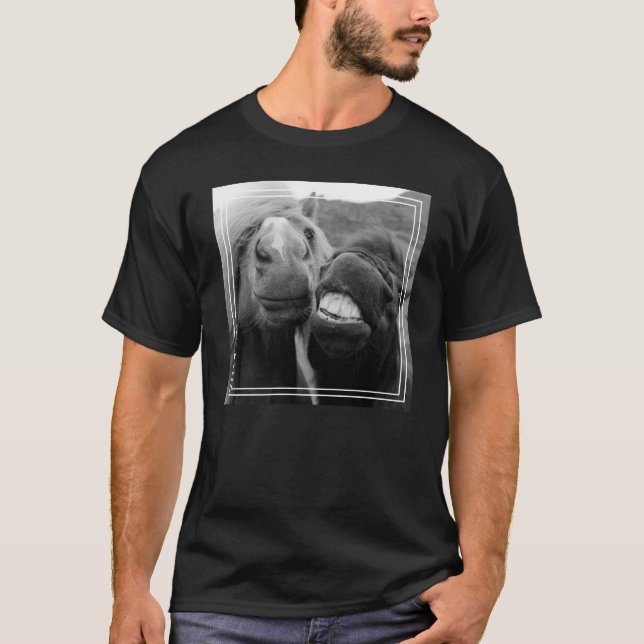 T-shirt Cavalos de sorriso das imagens | de Getty (Frente)
