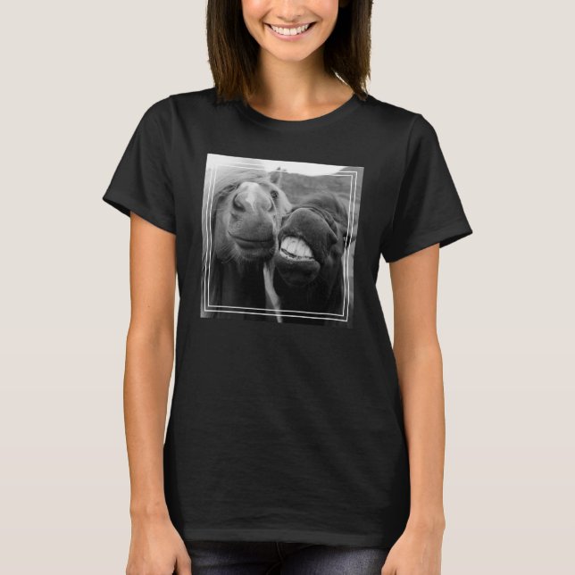 T-shirt Cavalos de sorriso das imagens | de Getty (Frente)