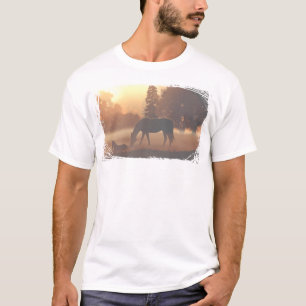 T-shirt Cavalos no Nevoeiro da Manhã