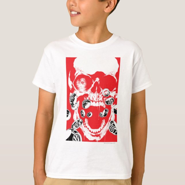 T-shirt Caveira e anéis - Vermelho (Frente)