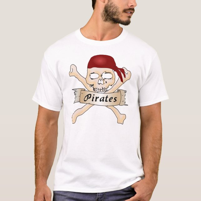 T-shirt Caveira Pirata e Crossbones (Frente)