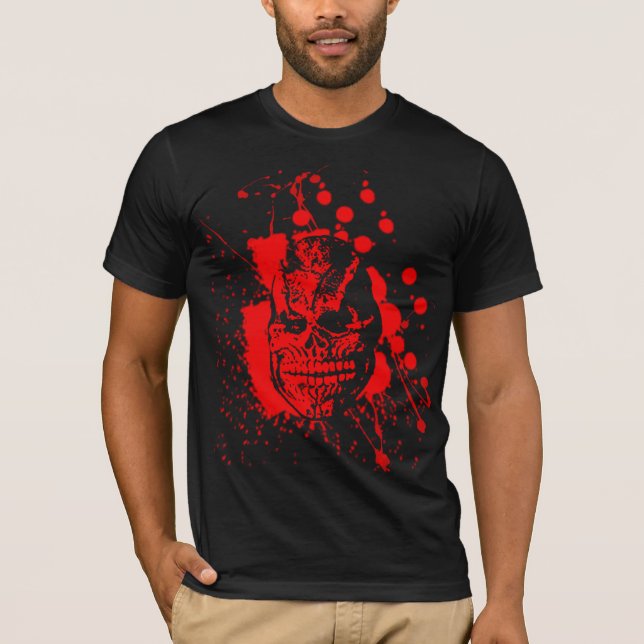 T-shirt Caveira Spooky na Piscina de Sangue (Frente)