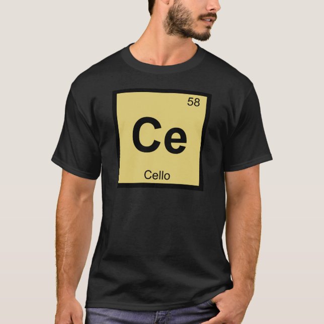 T-shirt Ce - Cello Music Chemistry Símbolo de Mesa Periódi (Frente)